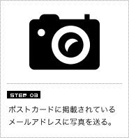 ポストカードに掲載されているメールアドレスに写真を送る。